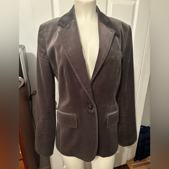 Vintage J. Crew grey  Velvet Blazer 6 - Picture 2 of 9